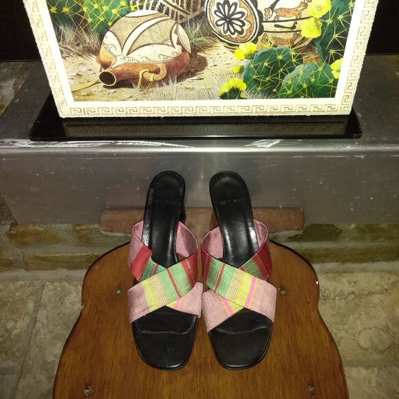 ETRO Multi Colored Satin Authentic Shoe Size 38/8 - Picture 2 of 8